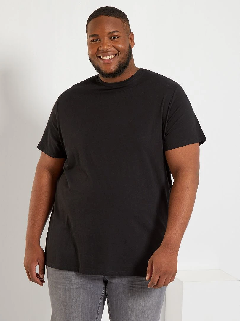 T shirt uni en maille jersey noir
