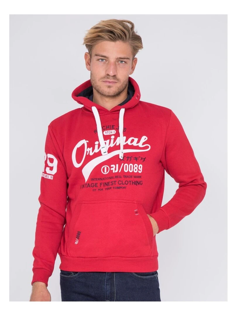 Sweat capuche WARLUZ Rouge