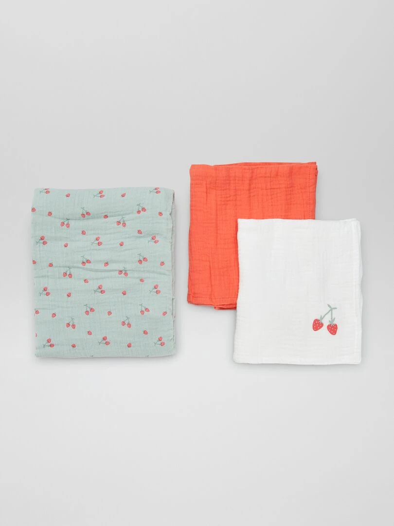 Lot de 3 langes   Rouge