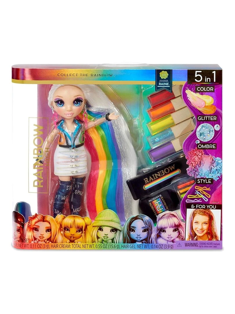 Rainbow High Atelier de coiffure Poupée exclusive Amaya aux cheveux longs et aux couleurs lavables N/A