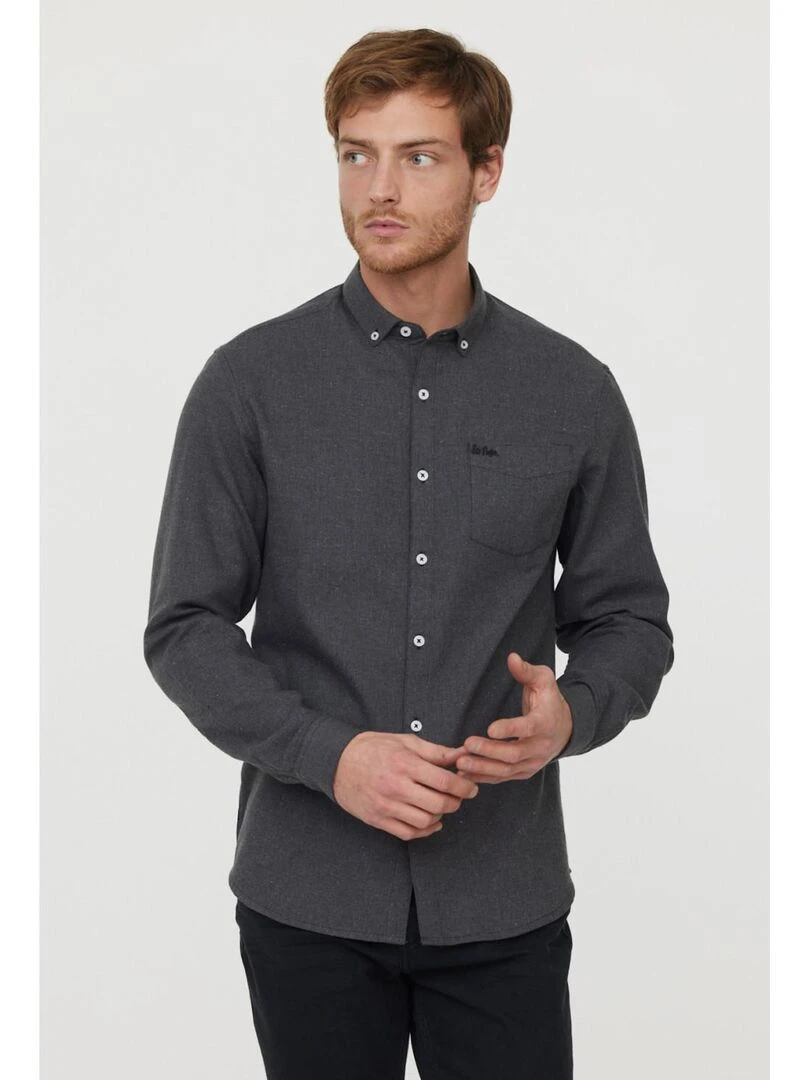 Lee Cooper Chemise manches longues coton regular DERTY gris anthracite