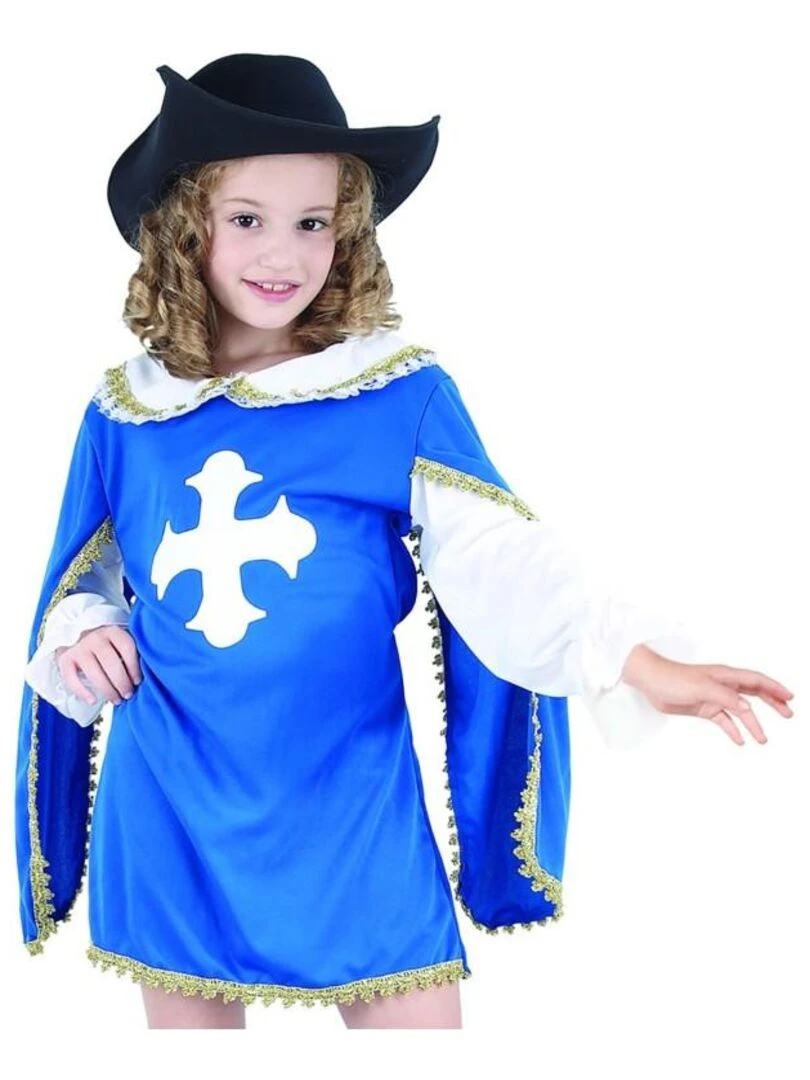 Déguisement Mousquetaire fille enfant Bleu