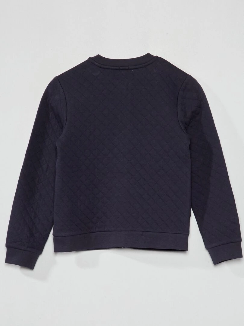 Sweat zippé en molleton bleu marine