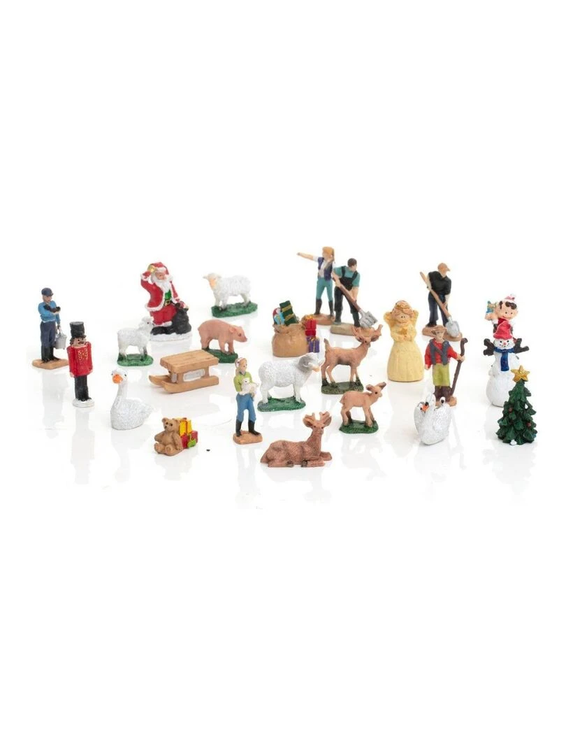 Accessoires Village de Noël Calendrier de l'Avent 24 santons Multicolore