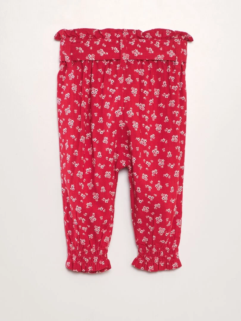Pantalon sarouel à motif Rouge