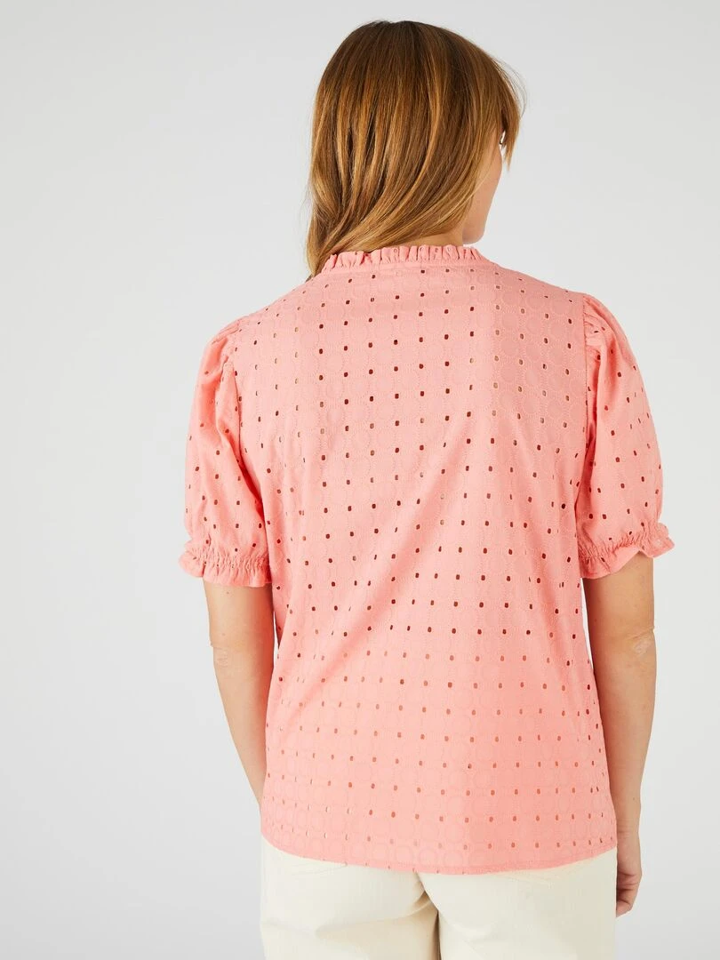 Chemisier broderie anglaise   Damart   Rose