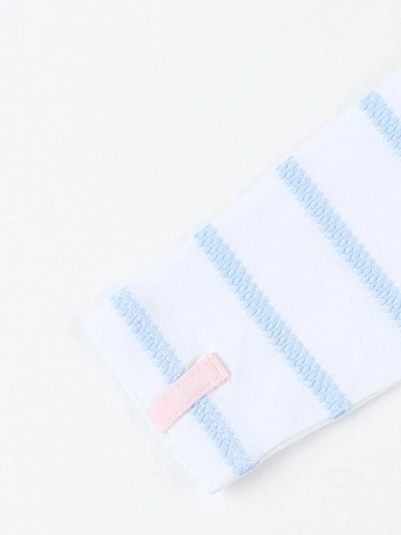 Pyjama 1 pièce rayé en jersey  écru/bleu clair   Noukie's   Bleu