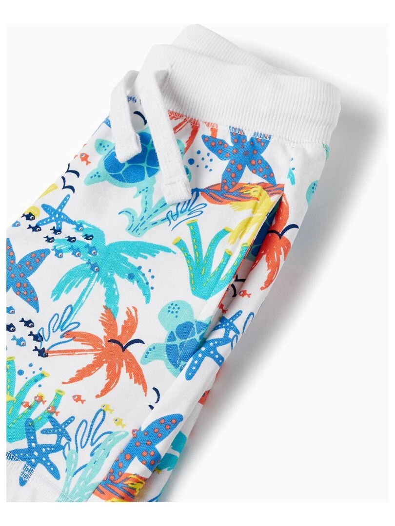 Short En Coton Pour Bébé Garçon 'Océan'   Blanc