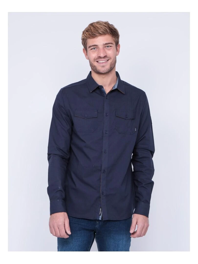 Chemise manches longues pur coton TYREX Bleu marine