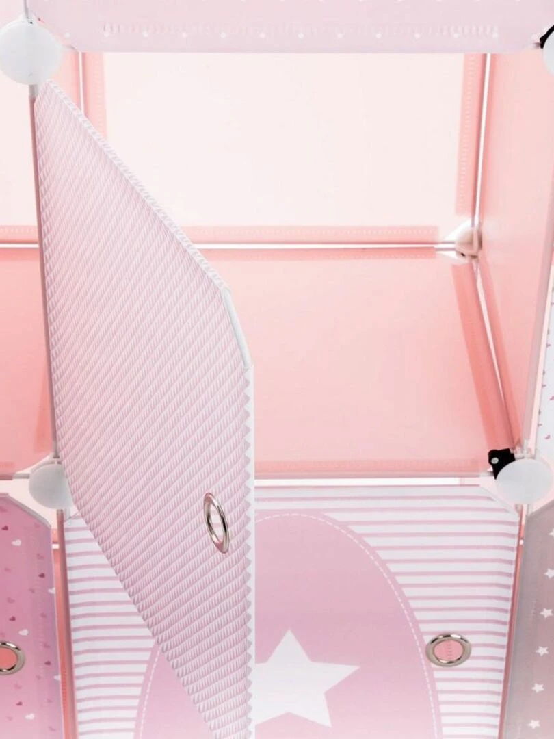 Meuble de rangement enfant château rose Rose