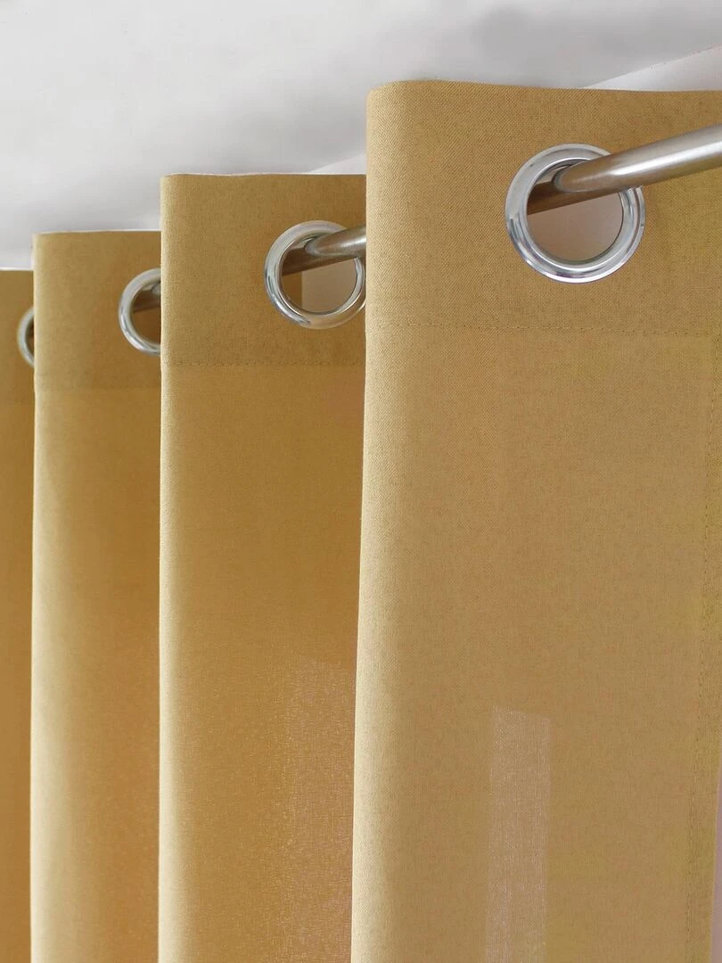 Rideau tamisant uni à œillets   Jaune