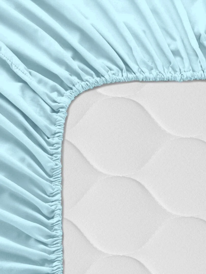 Drap housse Basic "Happyfriday"   Bleu Bleu