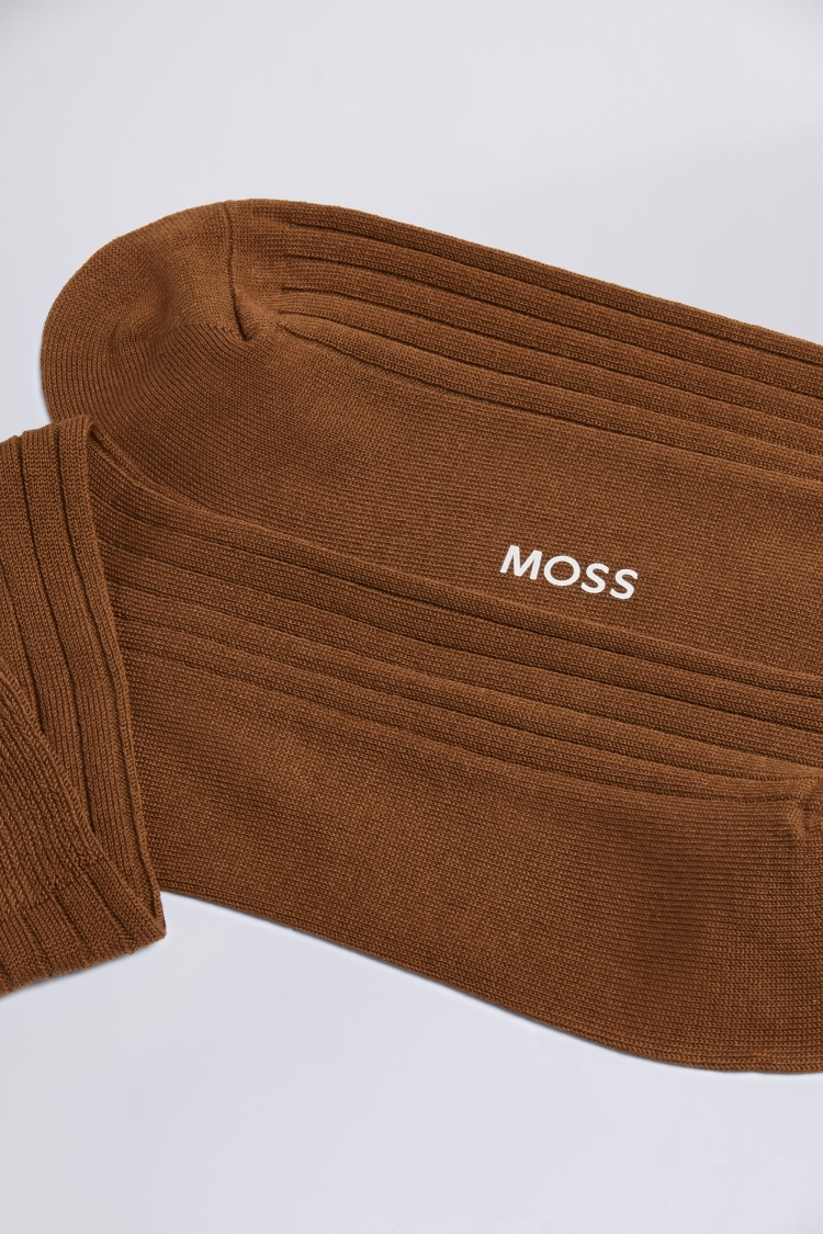 Rust Fine Ribbed Socks Buy Online at Moss