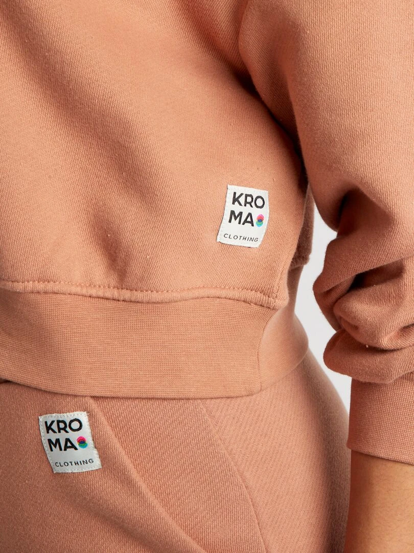 Sweat à détail col rond   Marron