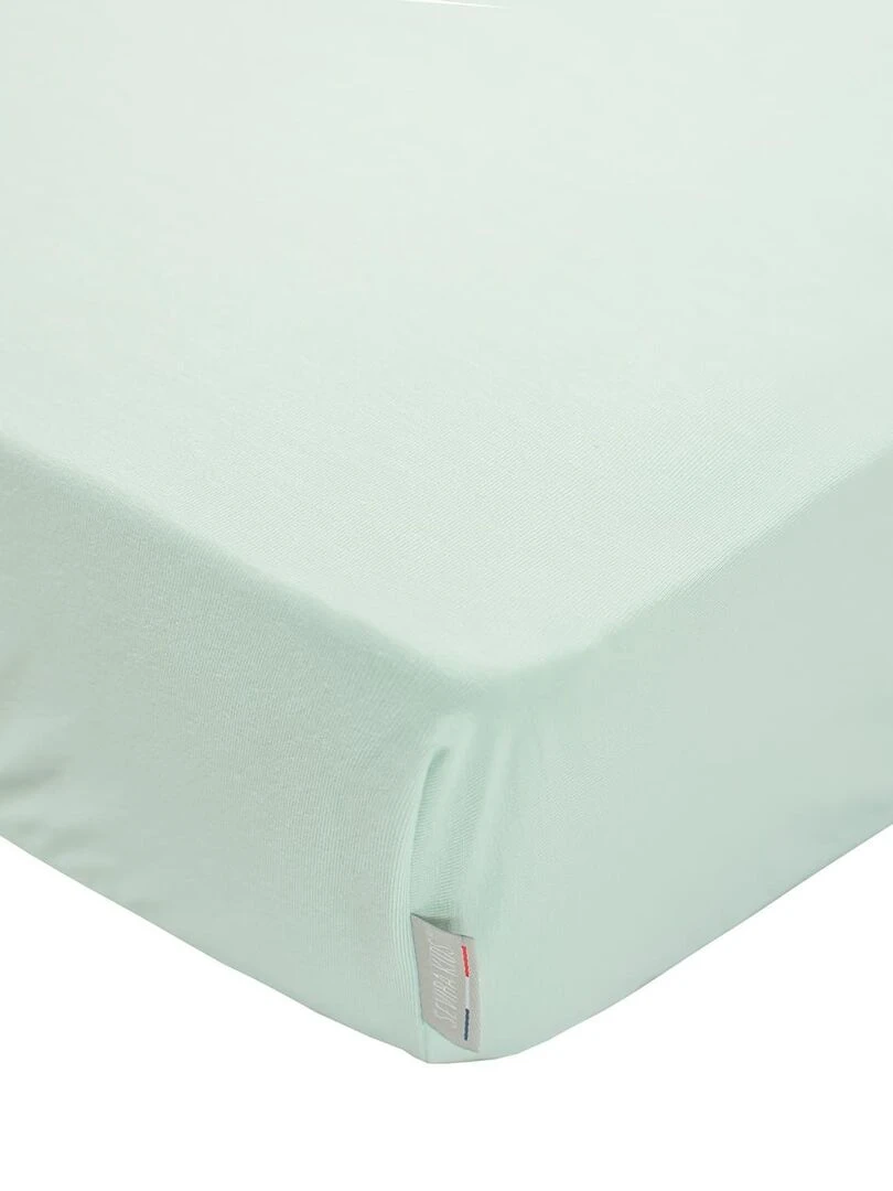 Drap housse en coton jersey Uni Vert