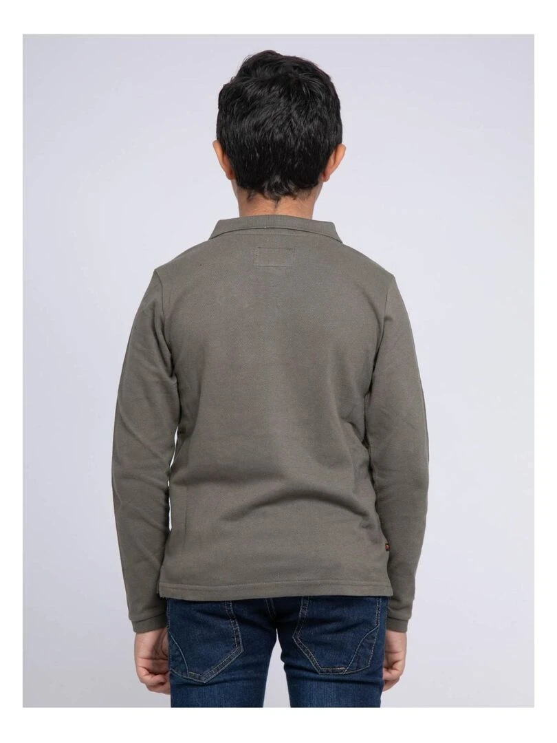 Polo manches longues pur coton PODRICK J Kaki