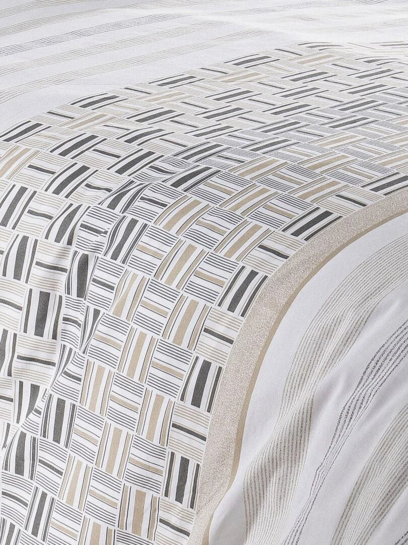 Parure de couette esprit campagne chic   Gris clair