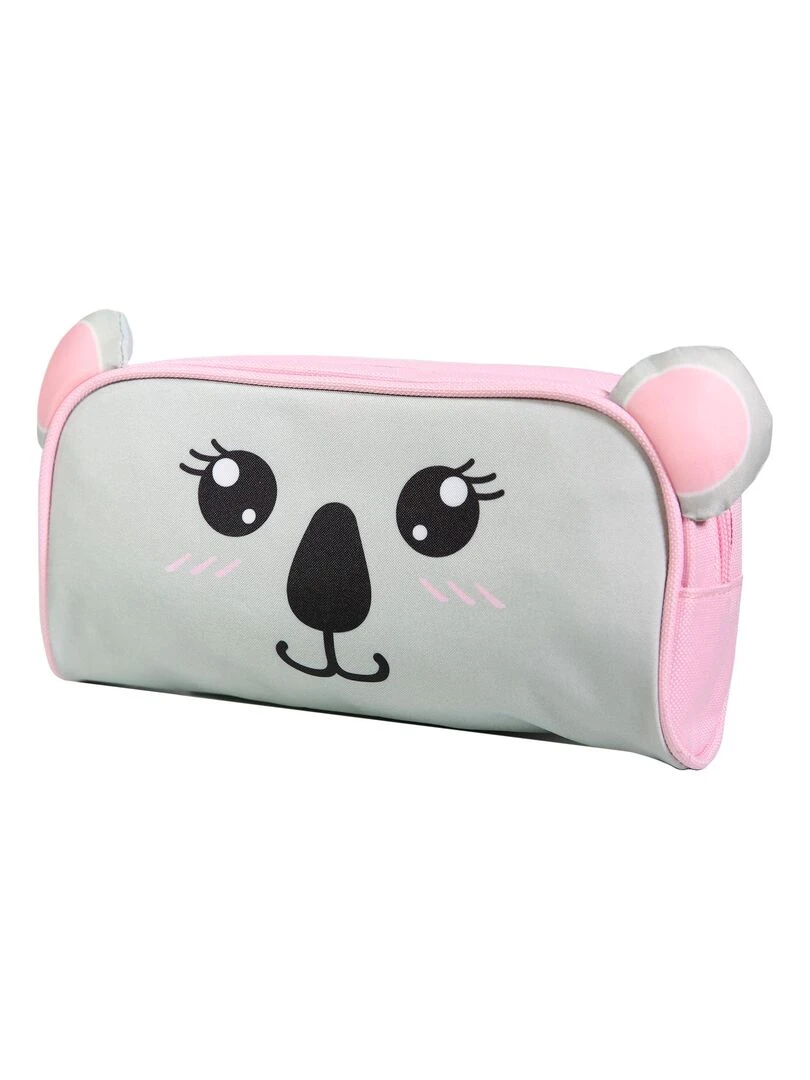 BAGTROTTER Trousse scolaire rectangulaire Kids Grise Koala Gris
