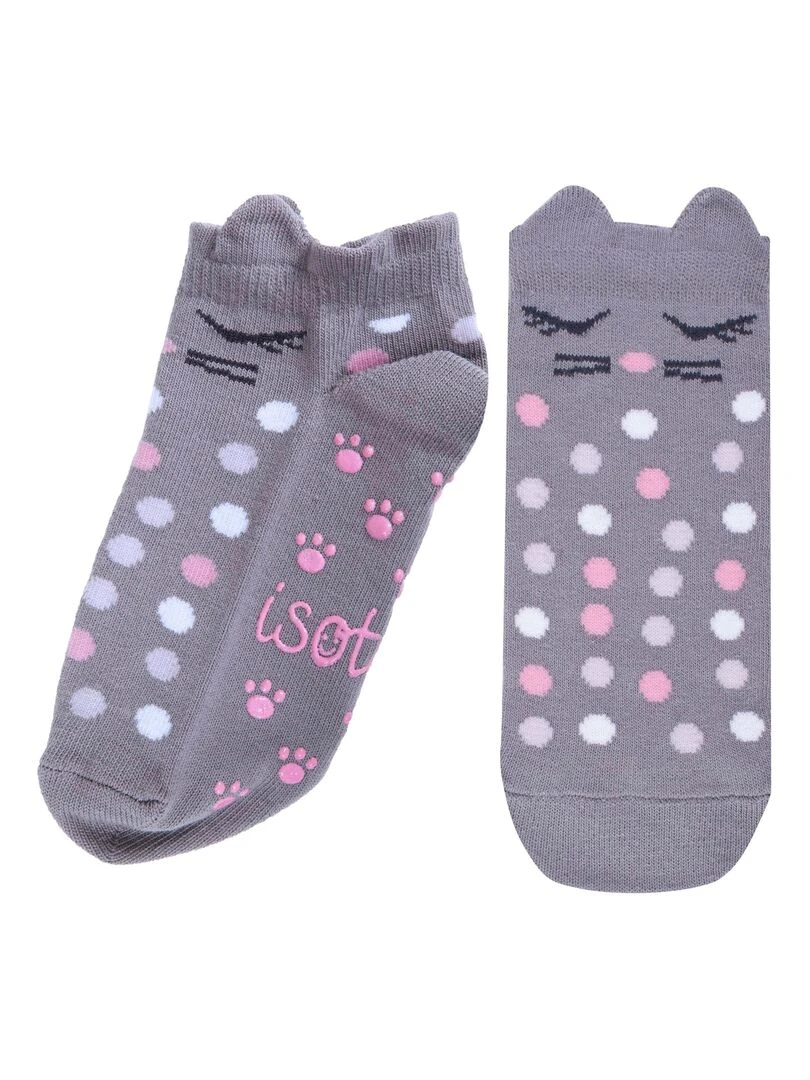 Chaussettes antidérapantes Chat 27/34 Gris