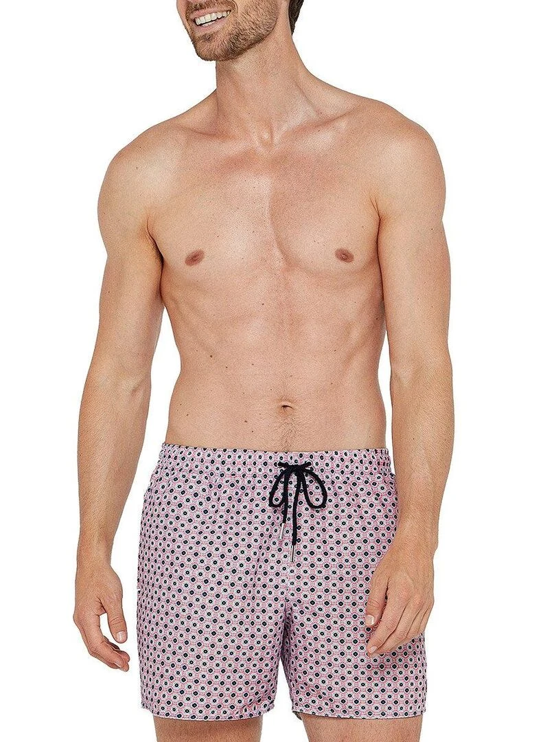 Maillot de bain short imprimé floral Hyeres Rose