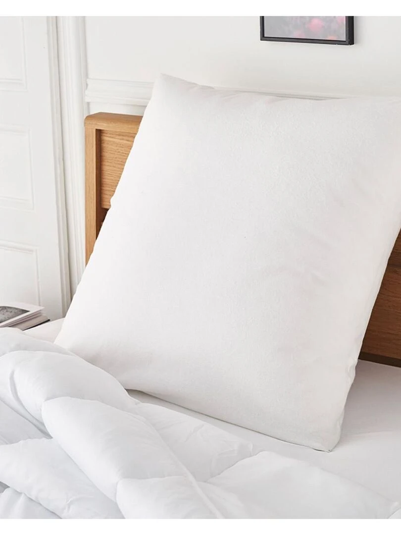 Future Home   Protège oreiller molleton anti acariens impérméable et absorbant en coton   Blanc