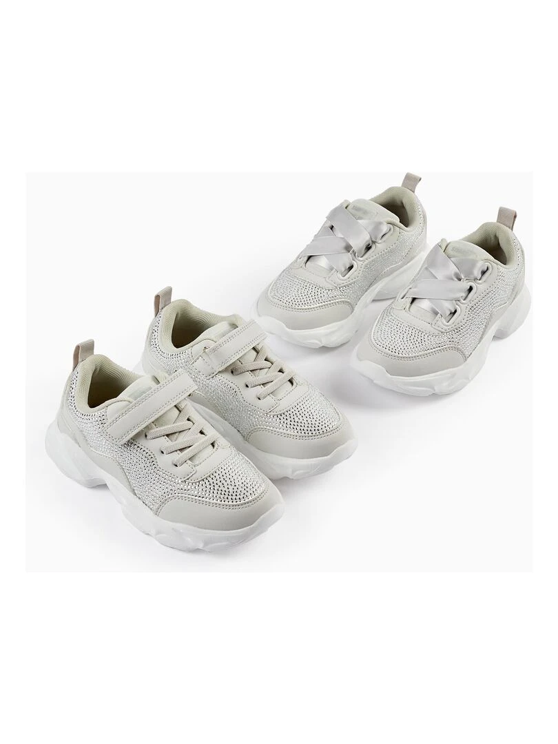 Baskets avec Strass pour Fille 'Superlight' CÉRÉMONIE Gris