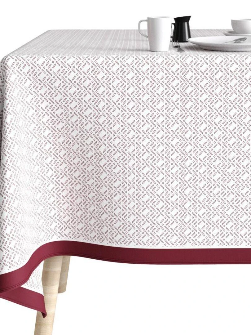 Nappe rectangulaire anti tache en Coton   Barba Prune   Blanc