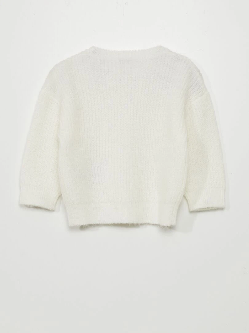 Pull en maille fantaisie   blanc
