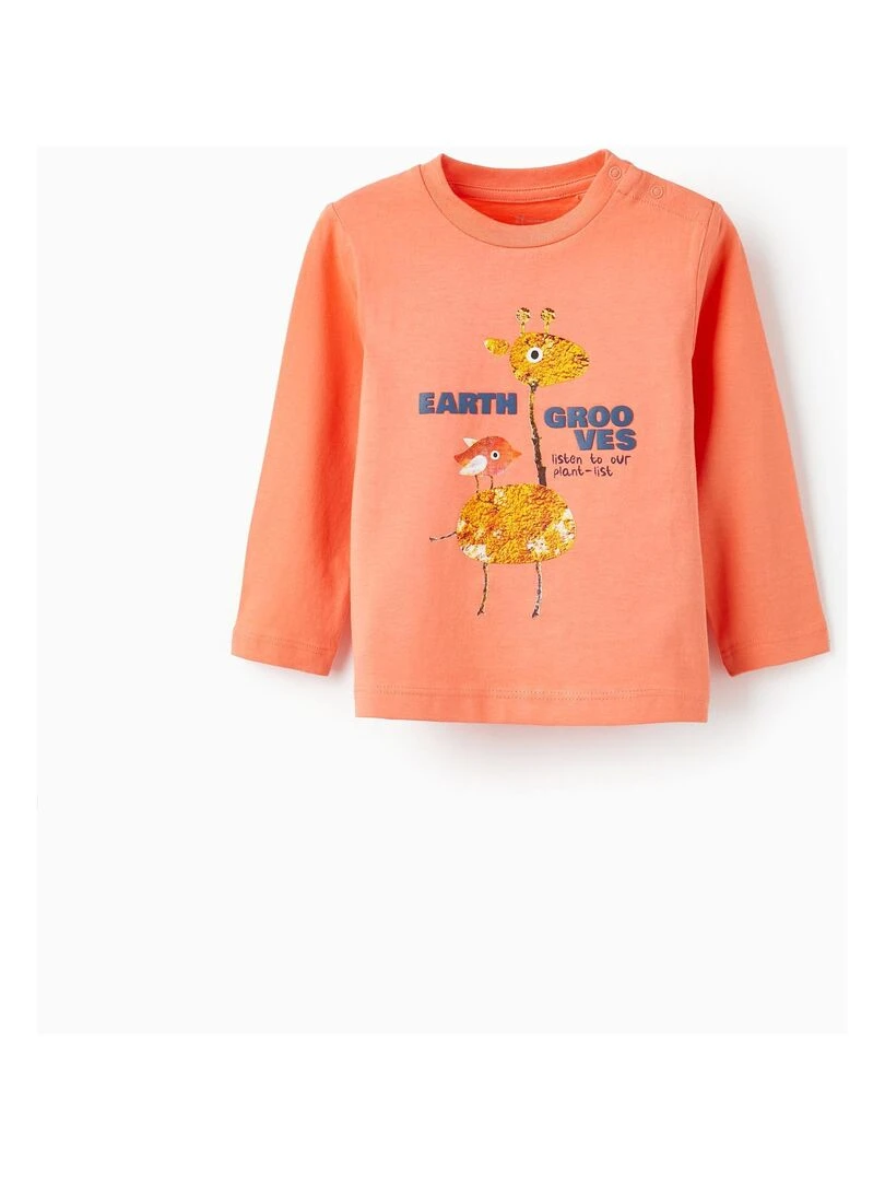 T shirt à manches longues pour bébé garçon manches longues NATURE TAKEOVER Rose