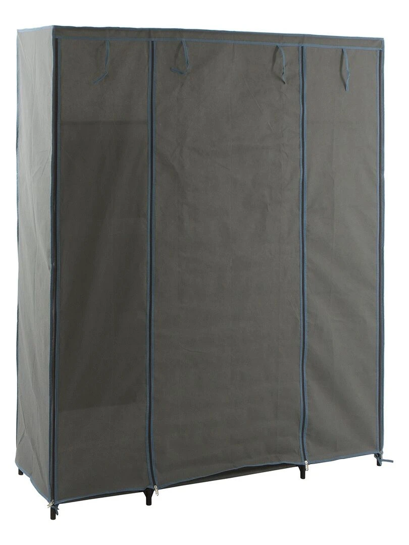 Armoire 1 penderie 11 étagères 3 boites Gris