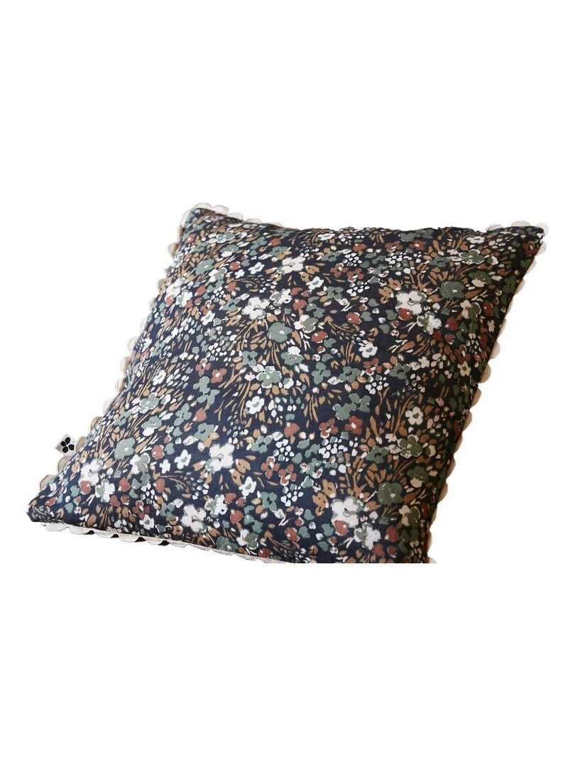 Coussin gaze de coton Capucine Bleu marine