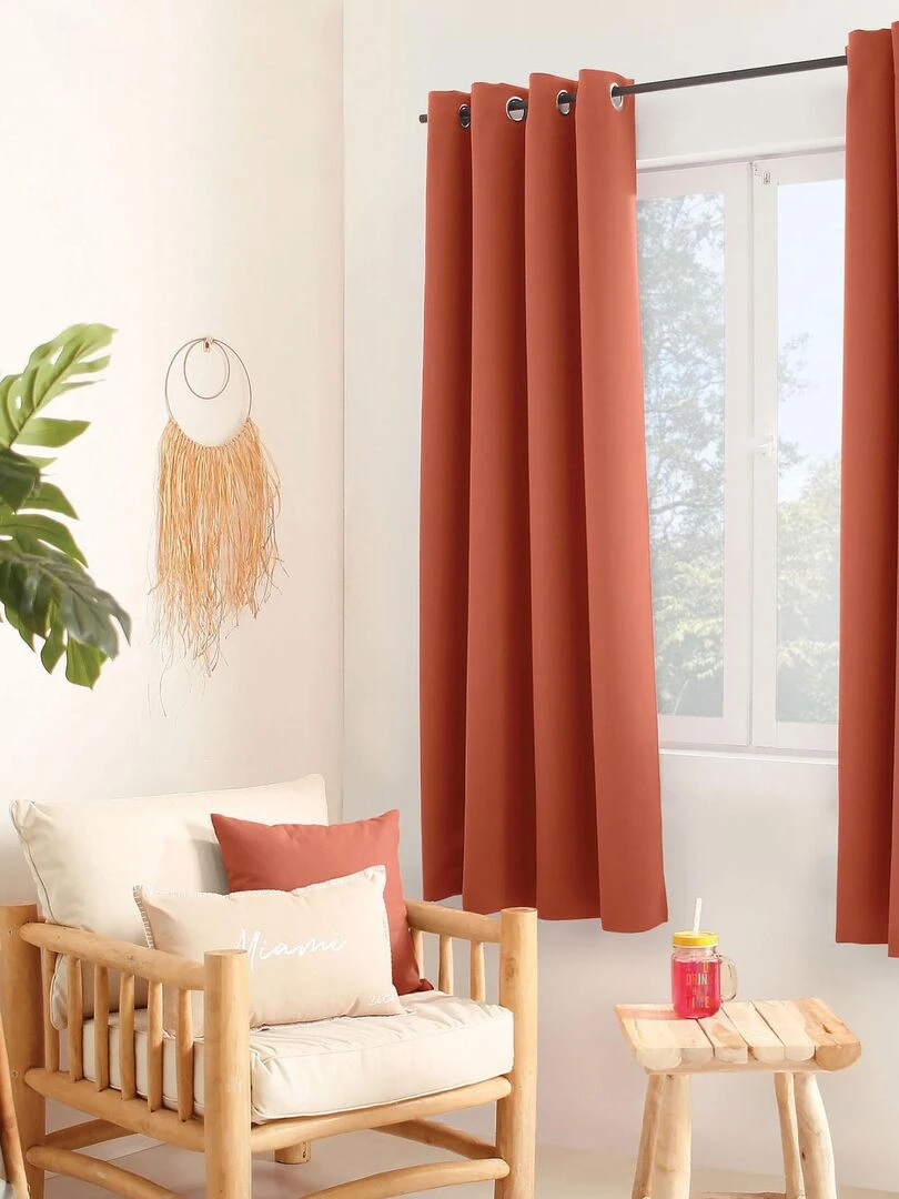 Rideau thermique en microfibre doublée Orange