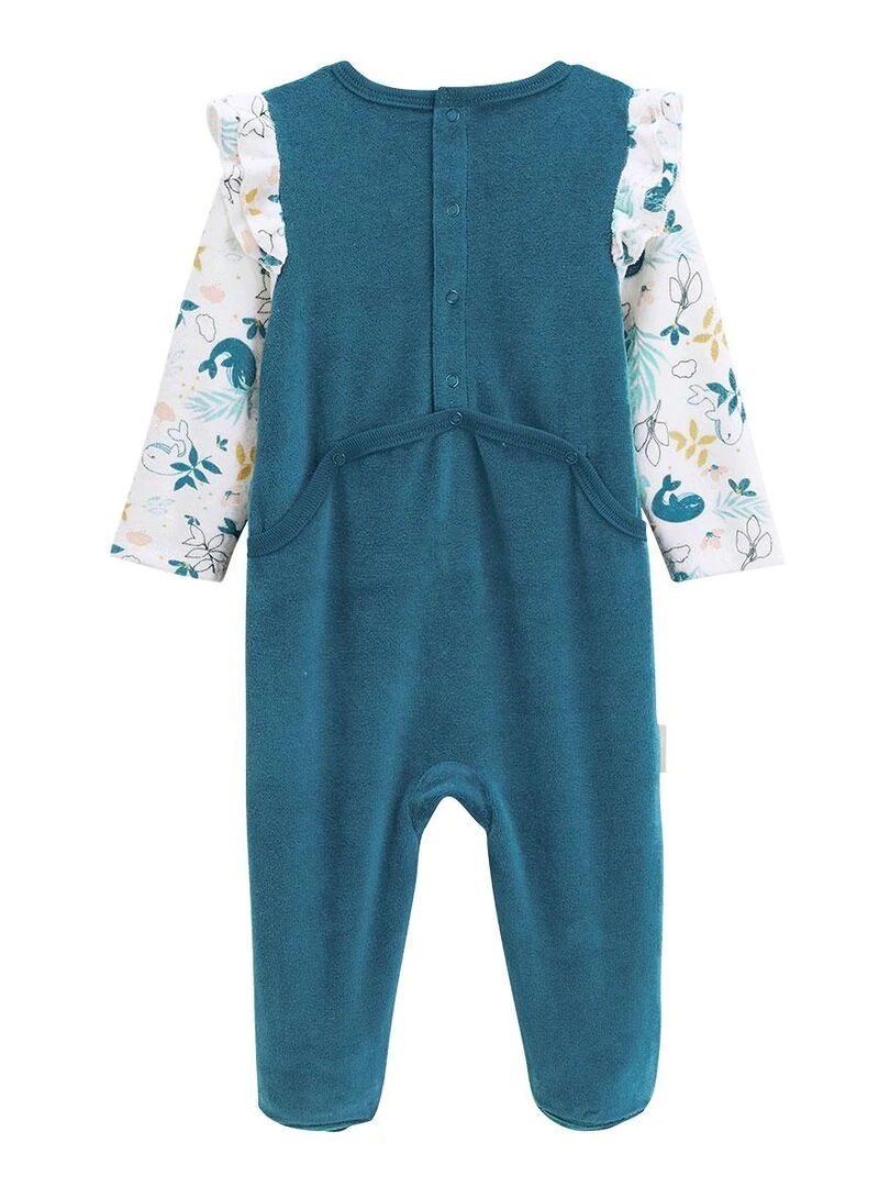 Pyjama bébé en velours Moana Bleu