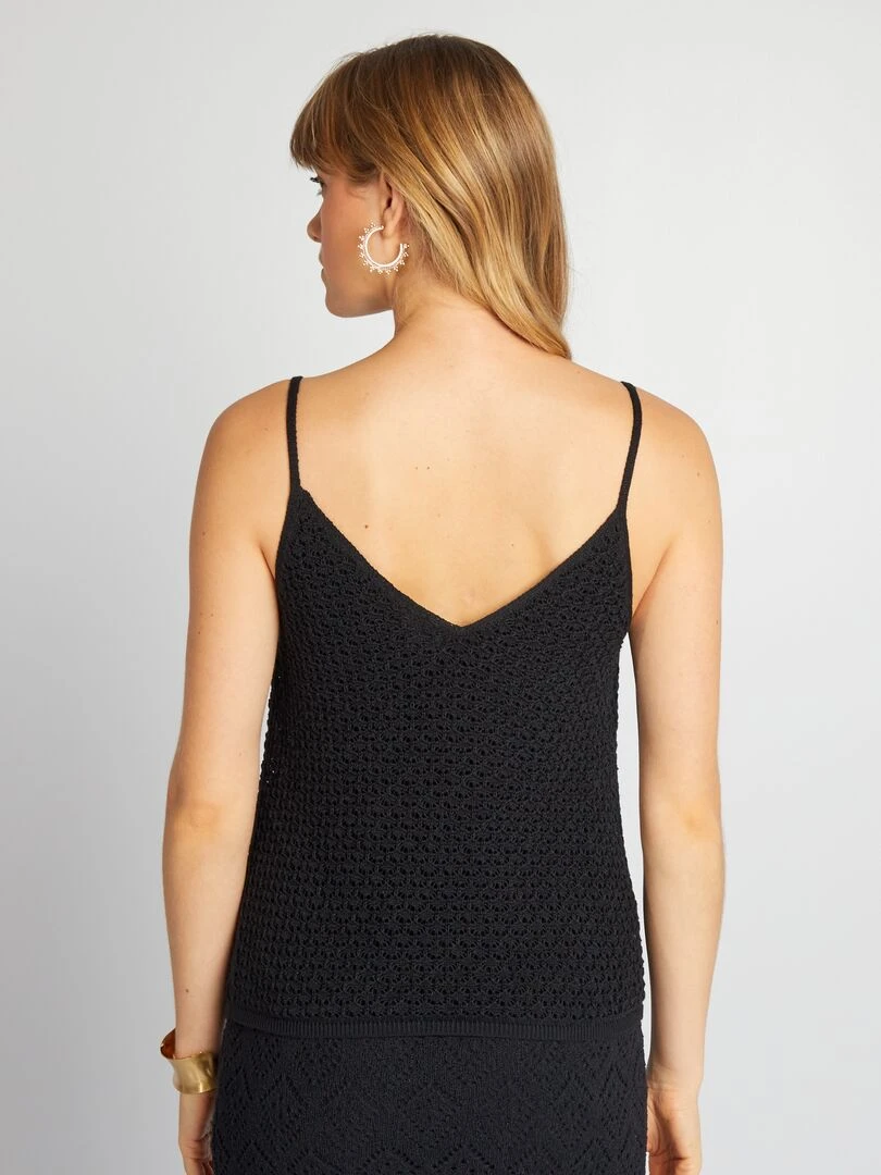 Débardeur en crochet   noir