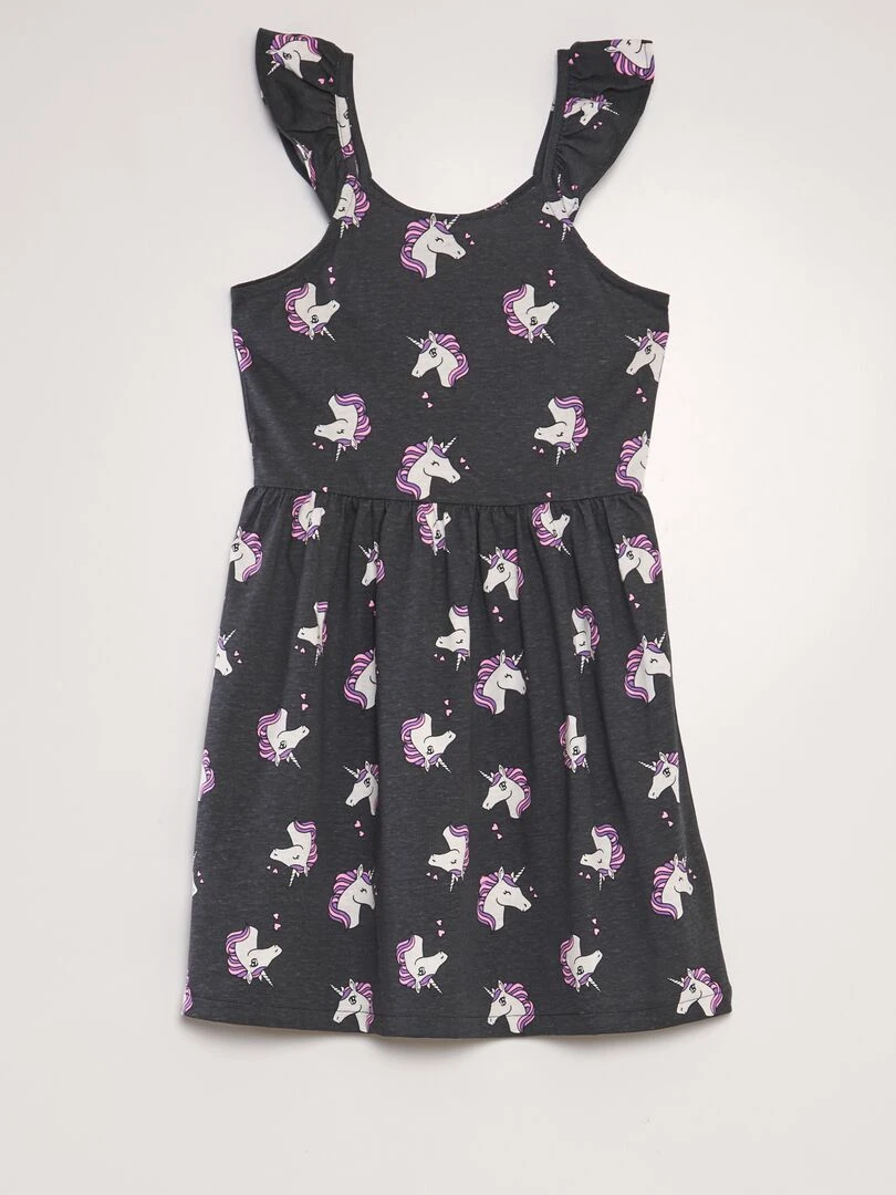 Robe légère imprimée Gris foncé