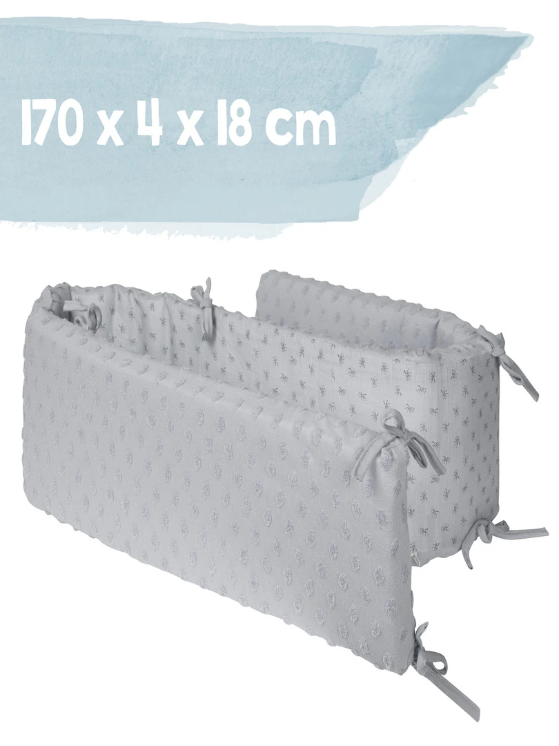 ROBA Tour de Lit Bébé   Lil Planet   Coton Bio   Gris Argenté   Gris