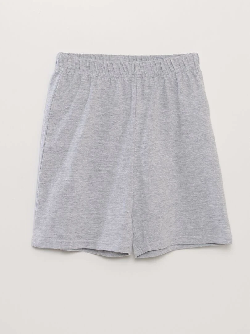 Pyjama court   imprimé 'Monsieur Madame'   2 pièces   Bleu
