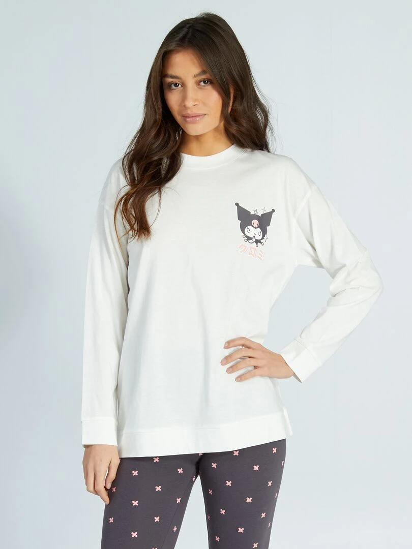 Ensemble pyjama 'Hello Kitty' 2 pièces Blanc