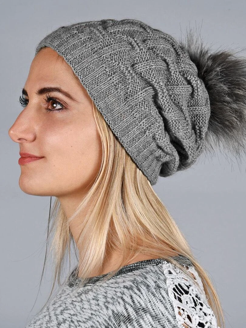 Ensemble Snood Bonnet Nora   Made in UE   Gris foncé