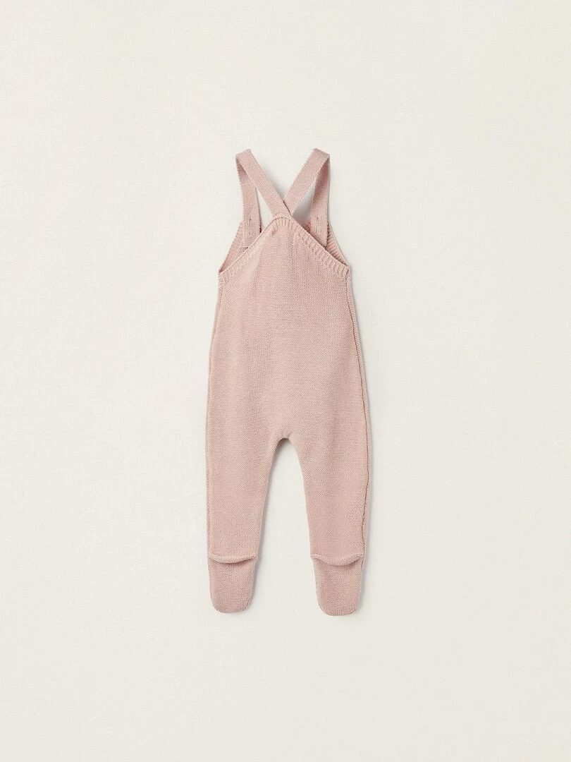 Combinaison en tricot de coton avec pieds pour nouveau né  ATLANTIC COMPANY   Rose clair