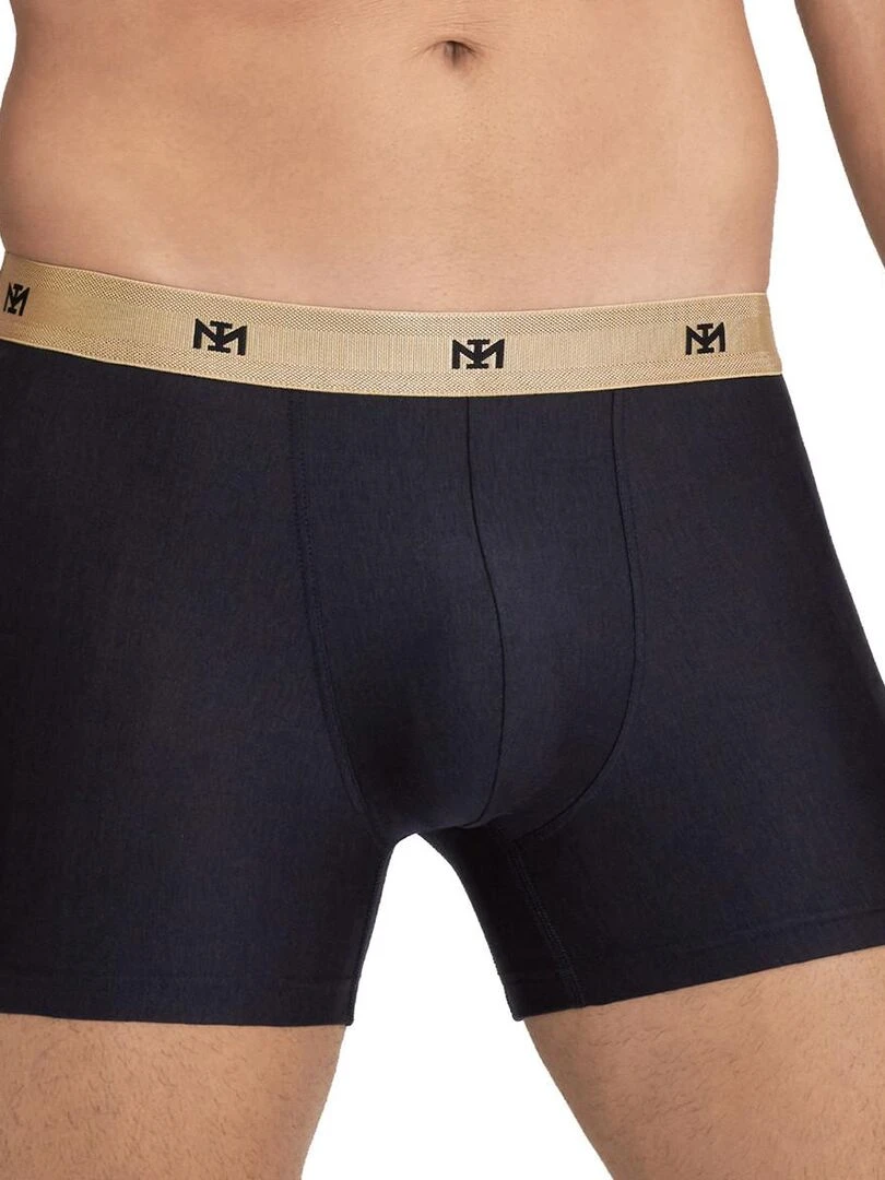 Pack de 2 boxers uni et rayé en fibre lyocell Anniversary Edition   Bleu