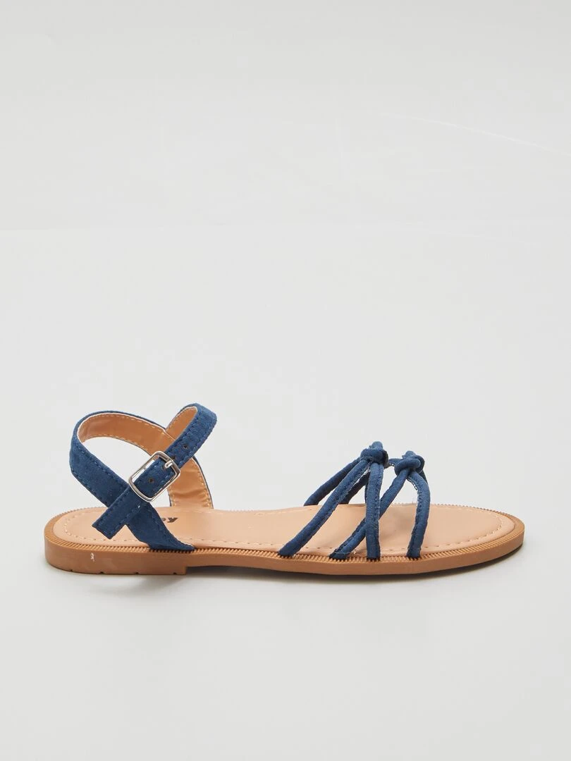 Sandales à lanières nouées Bleu