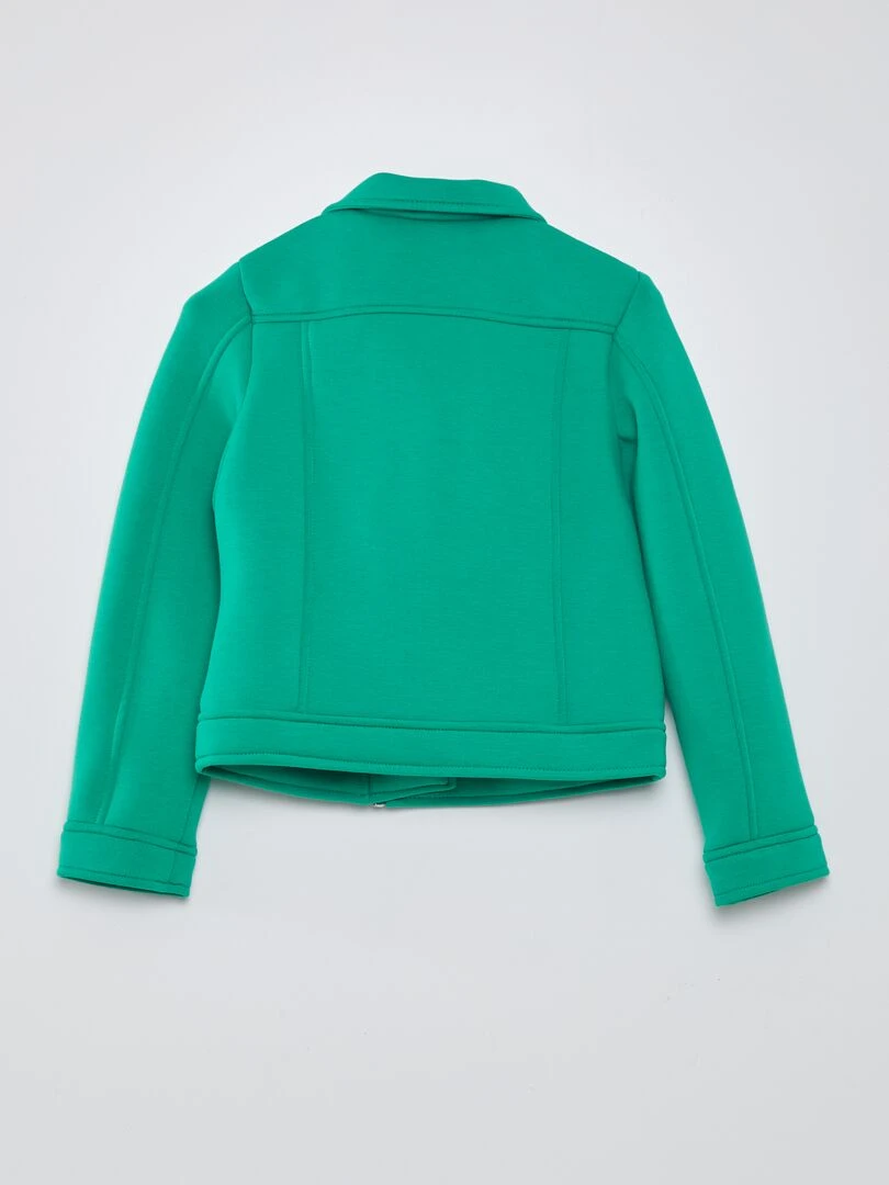 Veste en maille avec ouverture zippée asymétrique VERT