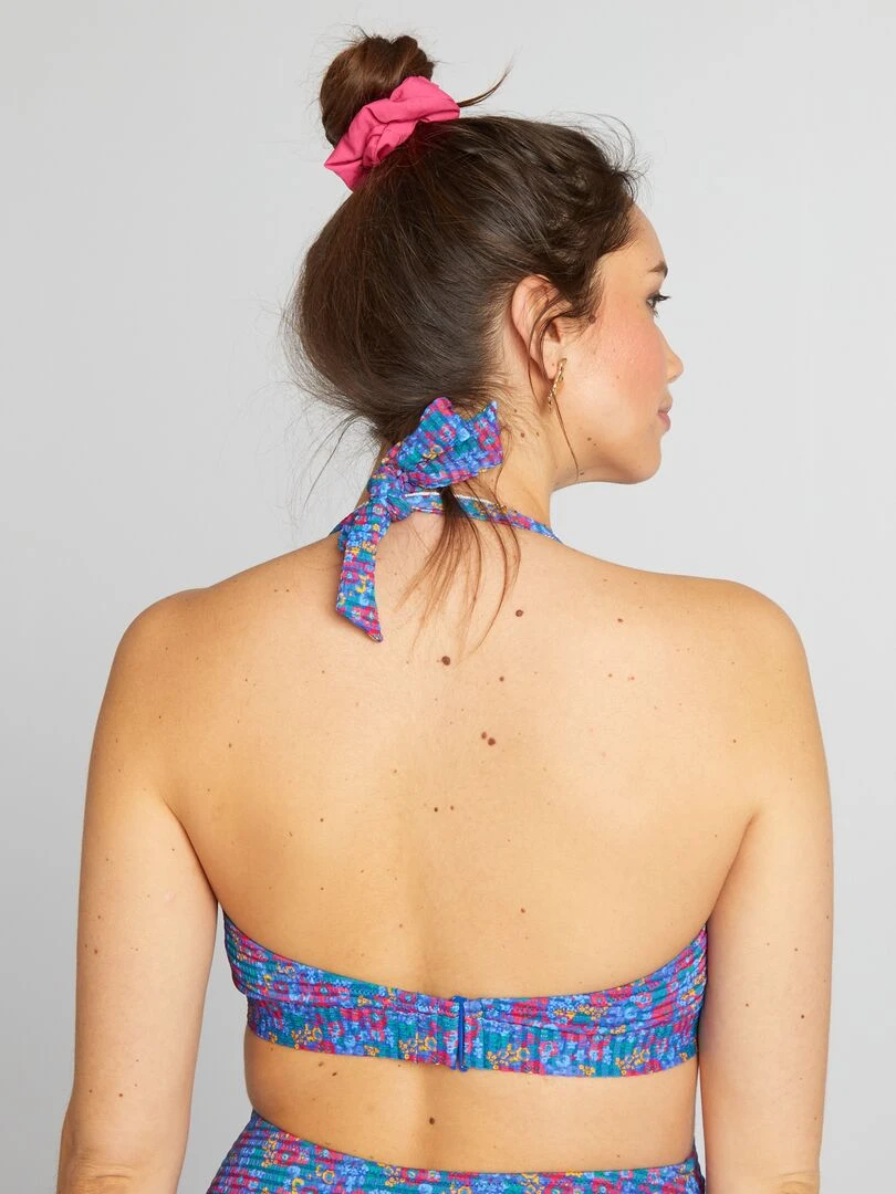 Haut de maillot de bain avec imprimé   Bleu