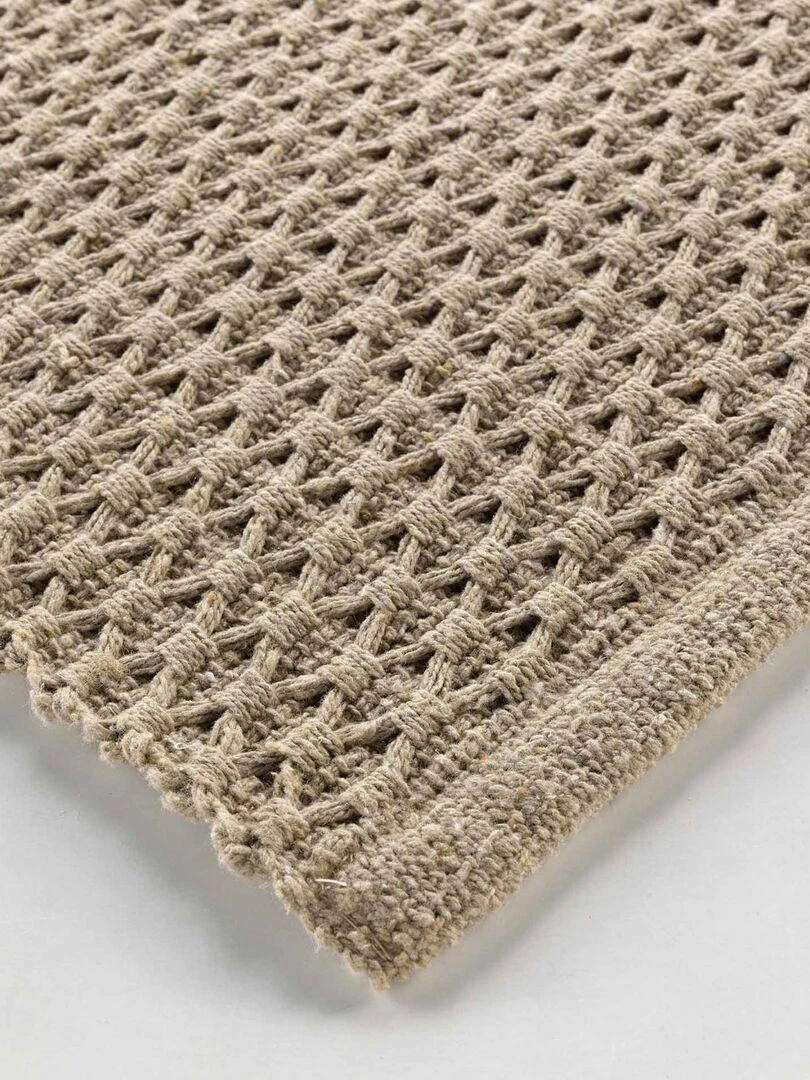Tapis déco en coton tissé   Marron clair