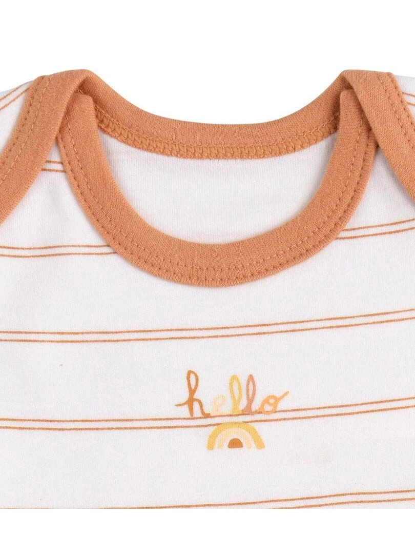 Bodies bébé en coton à manches courtes lot de 3 SAUTHON Blanc Jaune