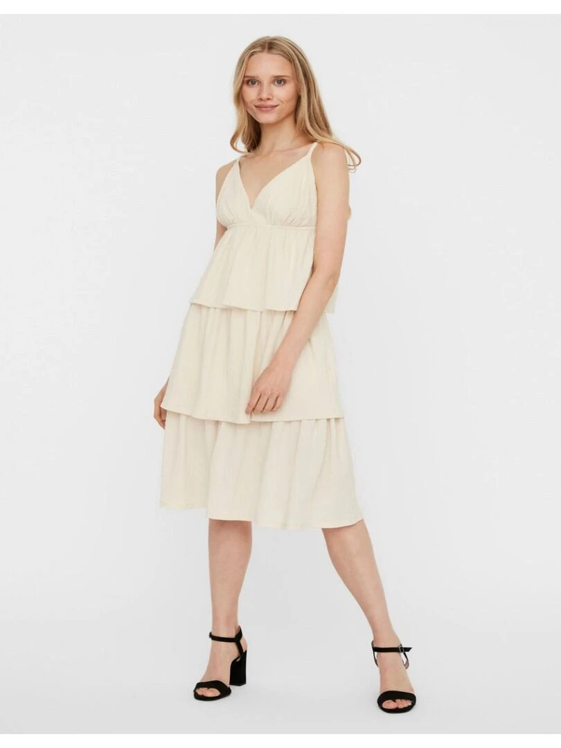 Robe longue Vero Moda Blanc Blanc