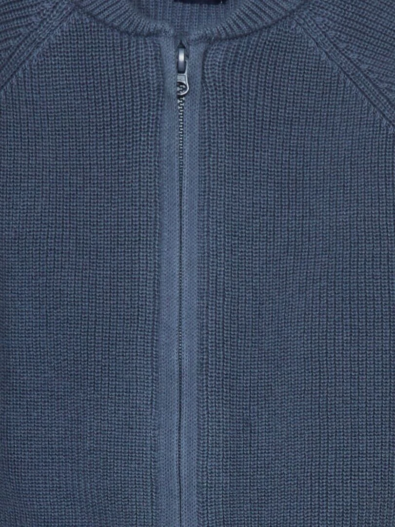 Gilet côtelé zippé Bleu