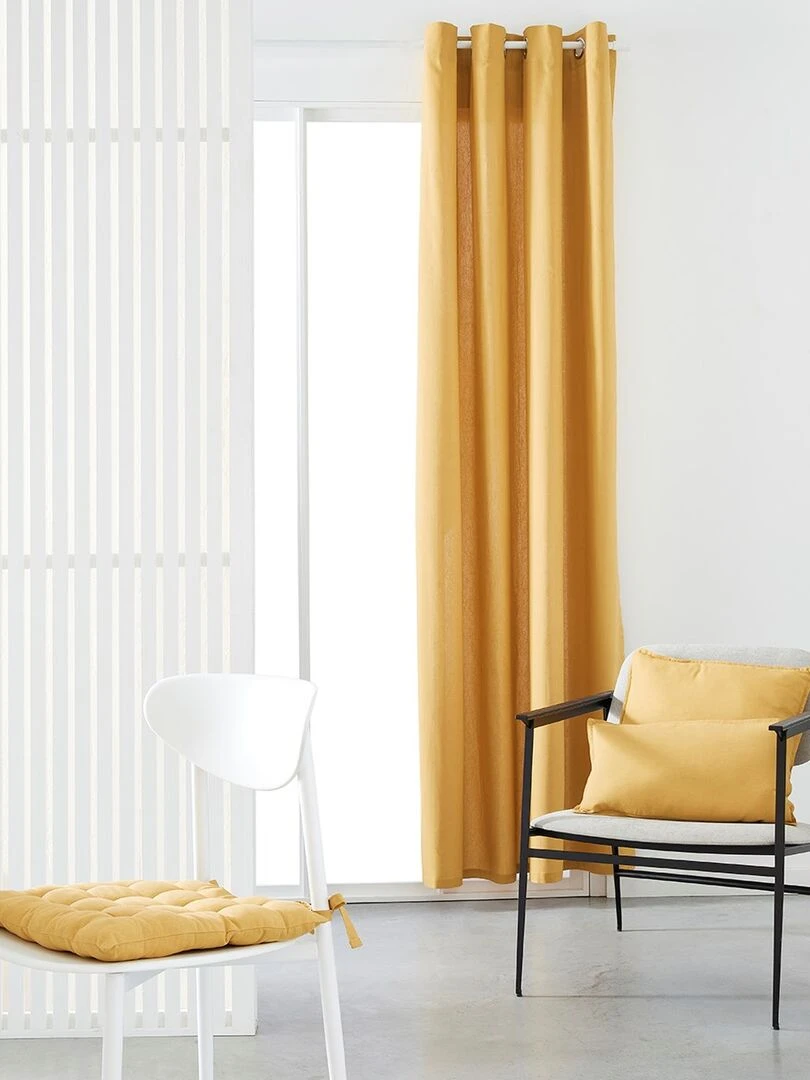 Rideau oeillets 'ESSENTIAL PANAMA' 'TODAY'   Jaune