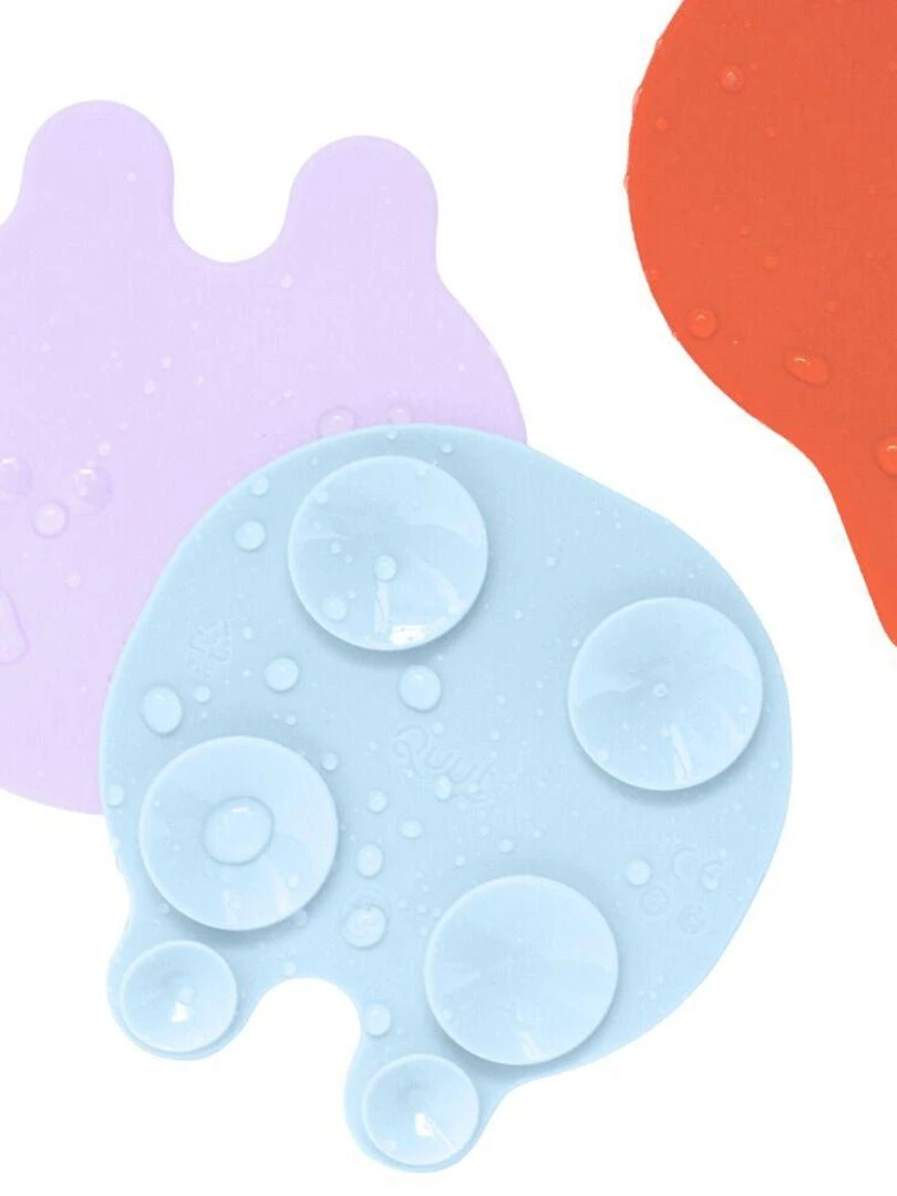 Jouets de bain antidérapants Grippi Méduse bleu corail (8 pièces) Orange corail